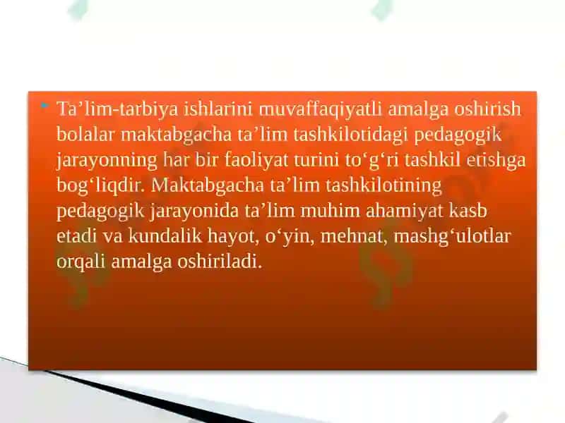 Maktabgacha yoshdagi bolalarning faoliyat turlari 8