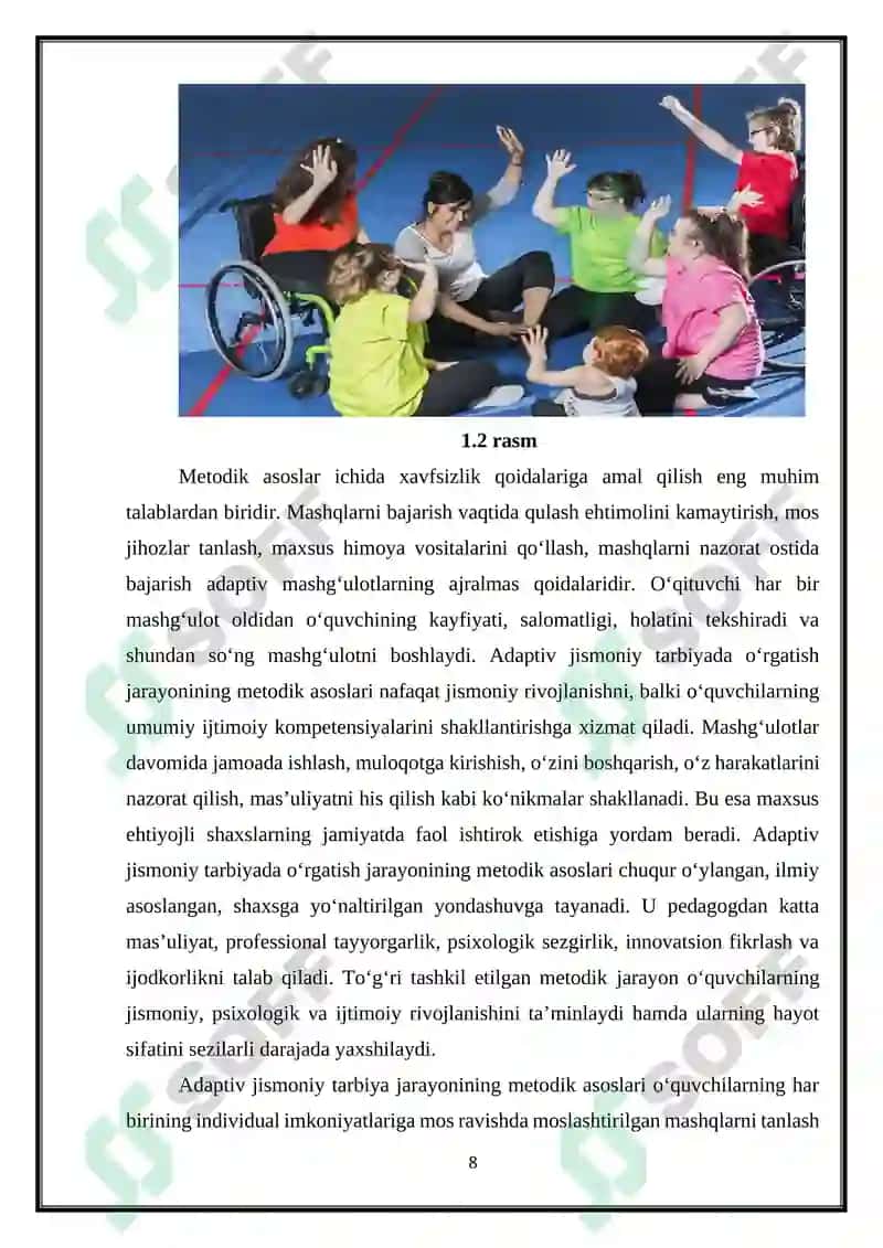 Adaptiv jismoniy tarbiya bo‘yicha o‘rgatish usullari 8