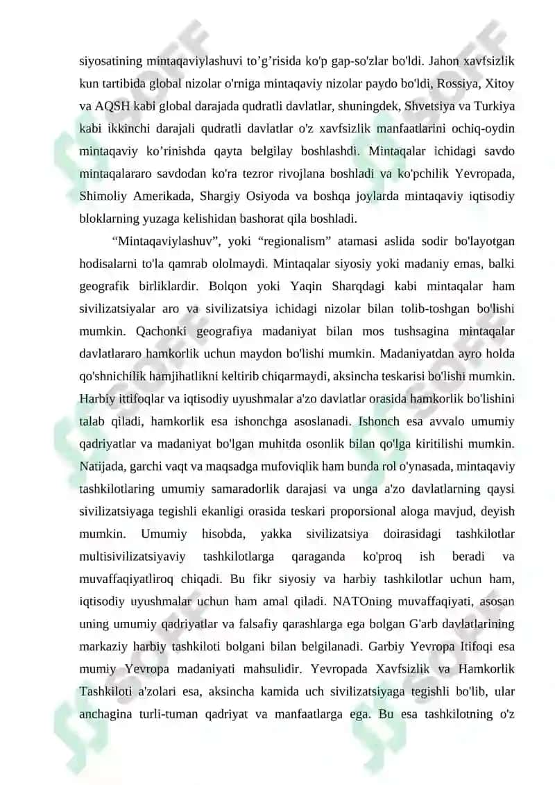 Samuel Fillips Hantingtonning “Sivilizatsiyalar to’qnashuvi” asari tahlili 8