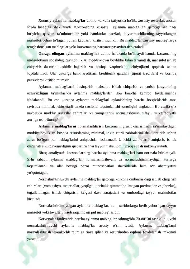 Sanoat ishlab chiqarishining aylanma  fondlari va mablag‘lari 8