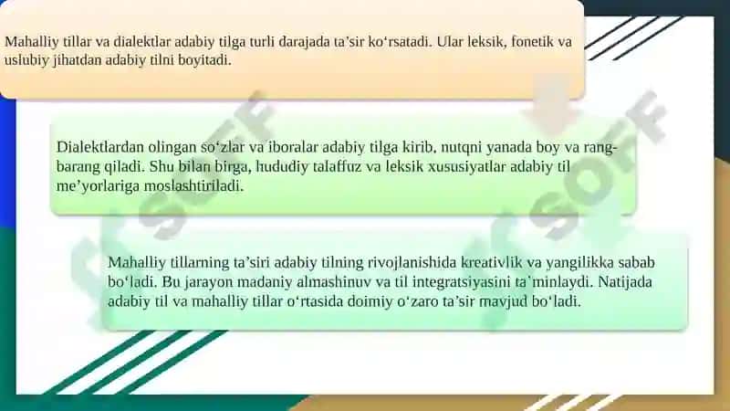 Adabiy til va mahalliy tillar. Sunʼiy tillar 8