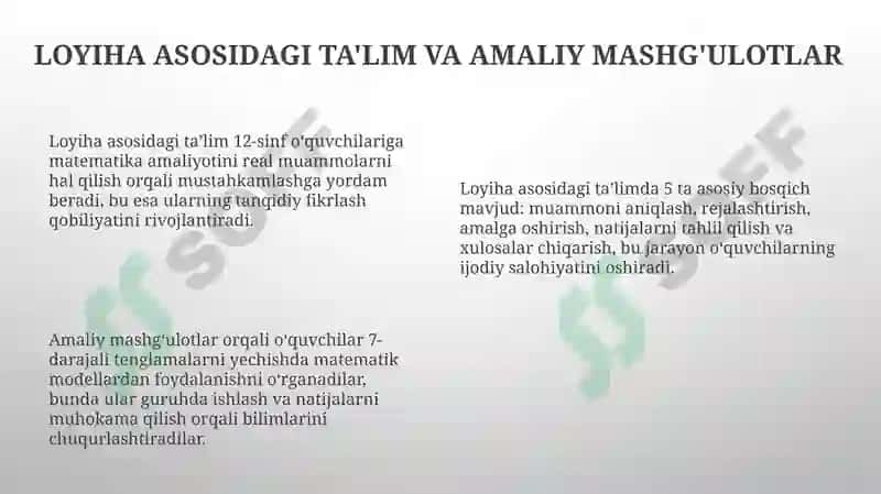 Matematika o'qitishni tashkil etish 8