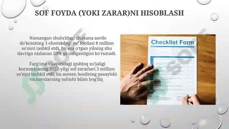 Moliyaviy natijalarni tayyorlash 8