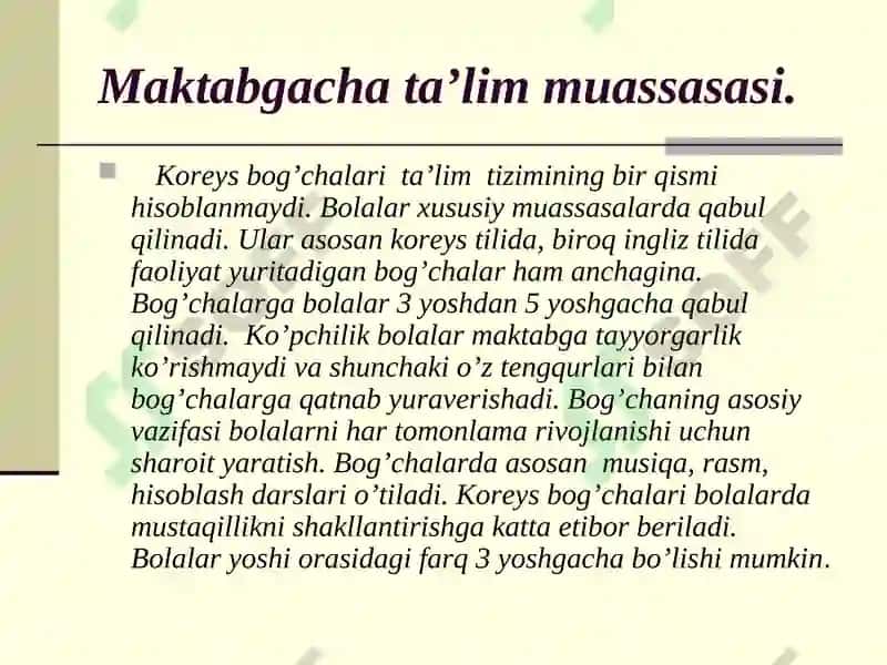 Osiyo mamlakatlarida ta’lim tizimi (Janubiy Koreya) 8