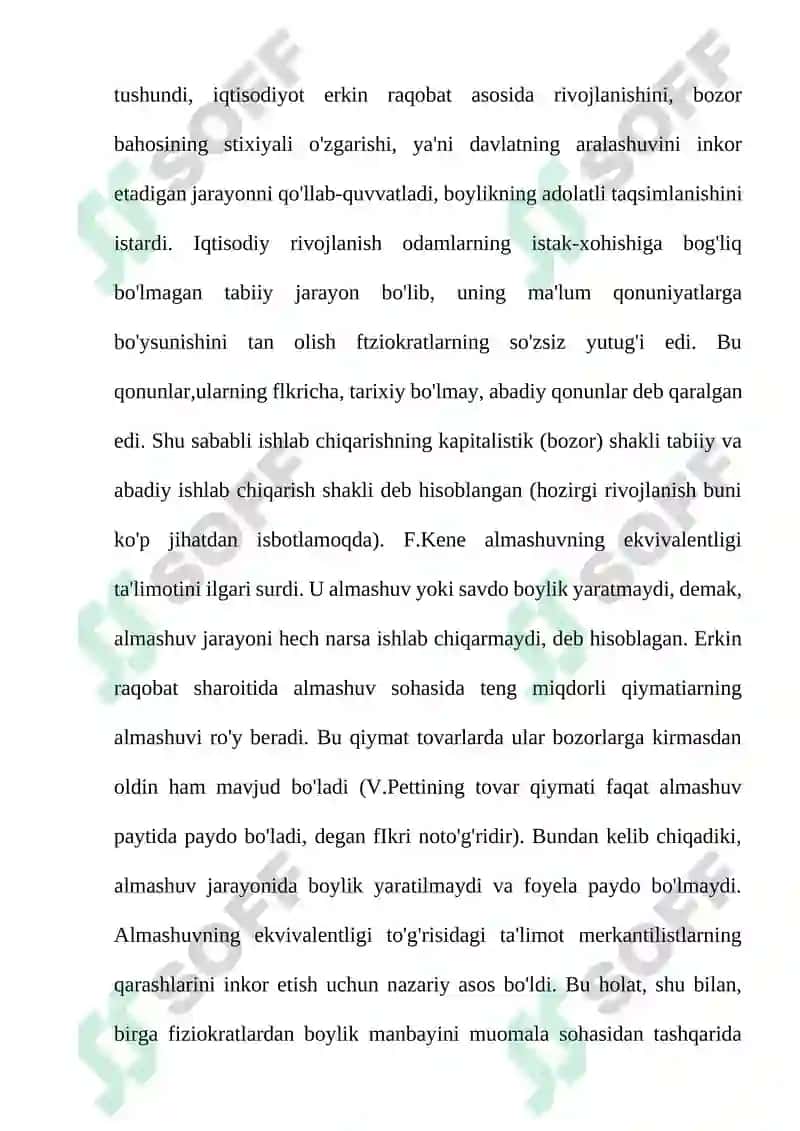 F.Kenening iqtisodiy jadvali 8