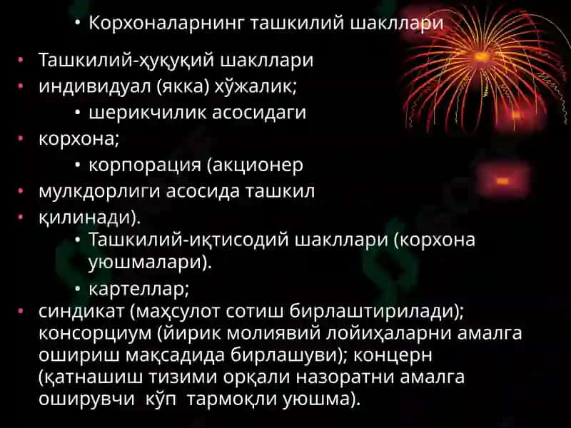 Тадбиркорлик фаолияти ва унинг шакллари 8
