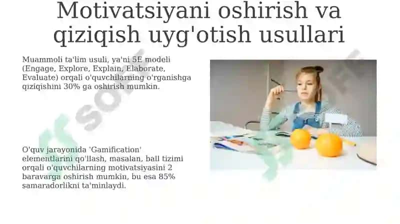 Pedagogik mahoratning o'quvchilarning mustaqil ish faoliyatiga ta'siri 8
