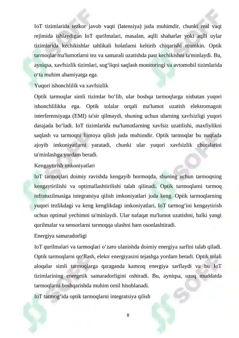 IoT tarmog'ida optik tarmoqlarni qo'llash 8