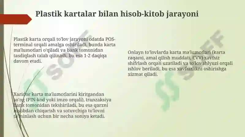 Cheklar va Plastik Kartalar: Umumiy Ko'rinish 8