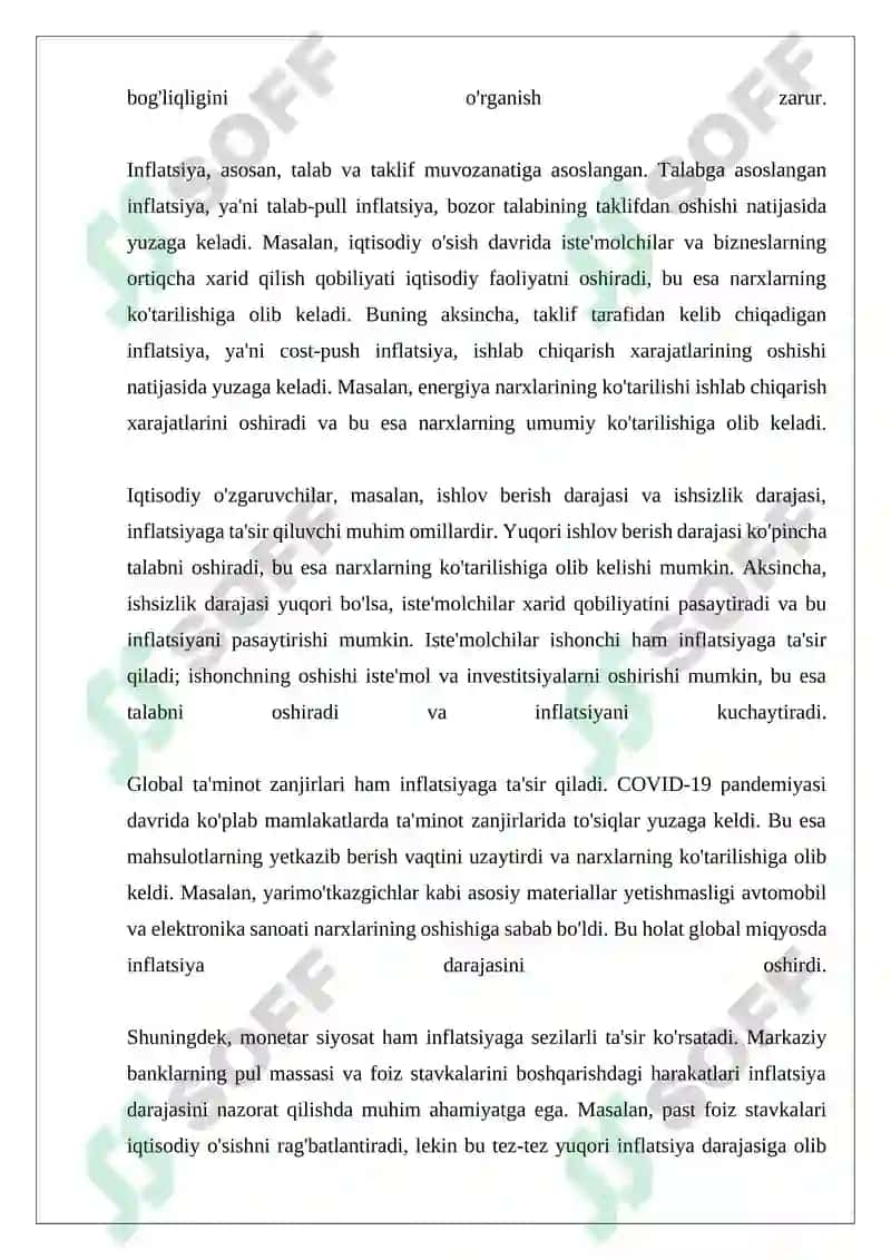 Inflatsiya va Uni Bartaf Etish Yo'llari 8
