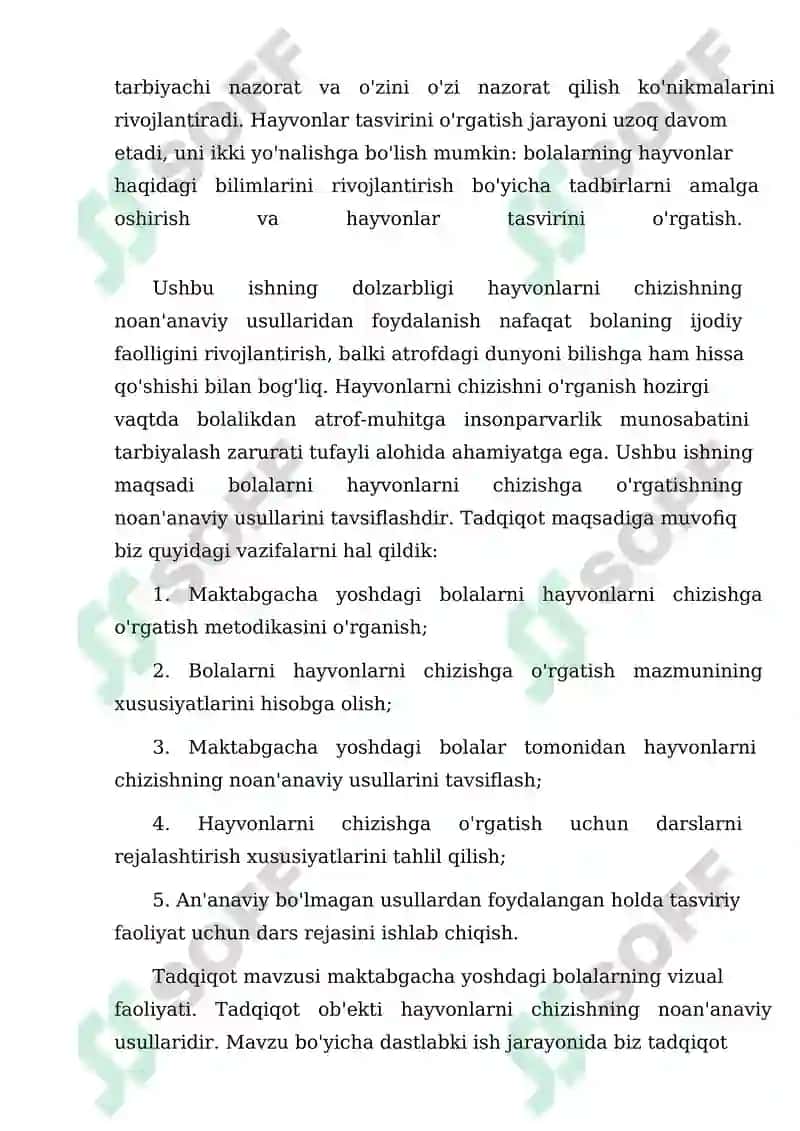Tasviriy faoliyat fanning maqsad va vazifalari 8