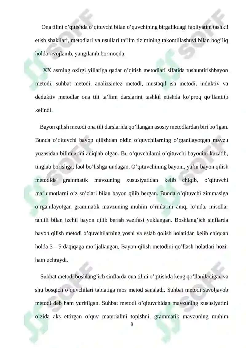 BOSHLANG`ICH SINFLARDA TA’LIMIY DIKTANT VA UNI TASHKIL ETISH 8