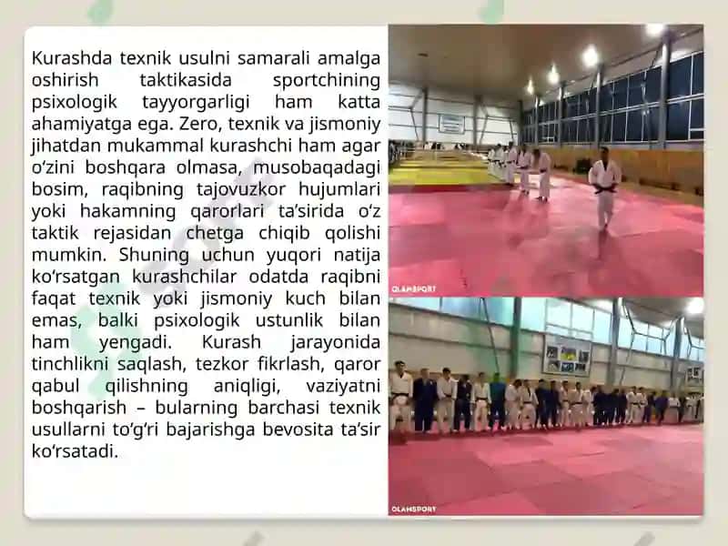 Kurashda texnik usulni amalga oshirish taktikasi 8