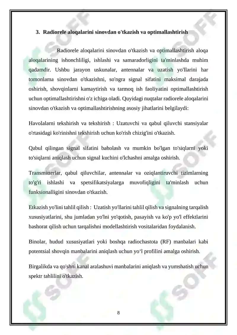 Radioreleyli aloqa liniyalarini tashkil etish 8