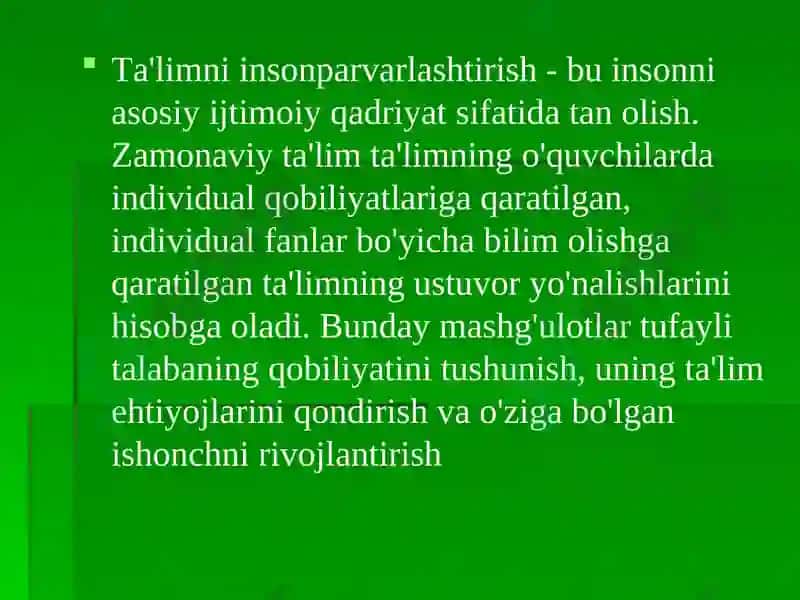 Boshlang'ich maktabda pedagogik jarayonning zamonaviy tendensiyalari va texnologiyalari 8