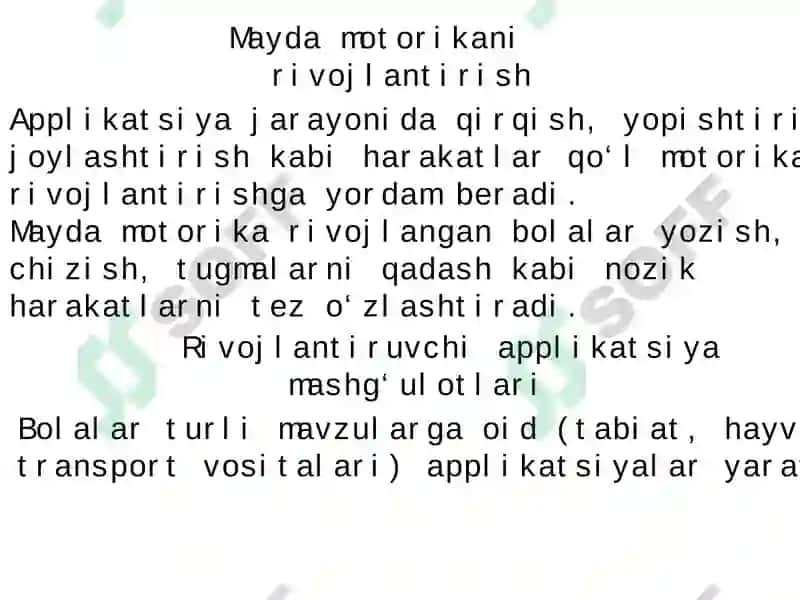 IJODIY QOBILIYATLARINI SHAKLLANTIRISHDA APPLIKATSIYANING OʻRNI 8