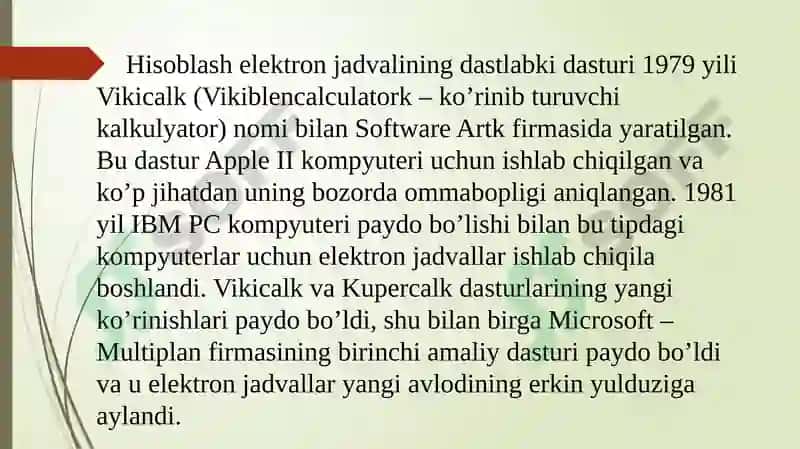 MS EXCEL dasturida formula va funksiyalar 8
