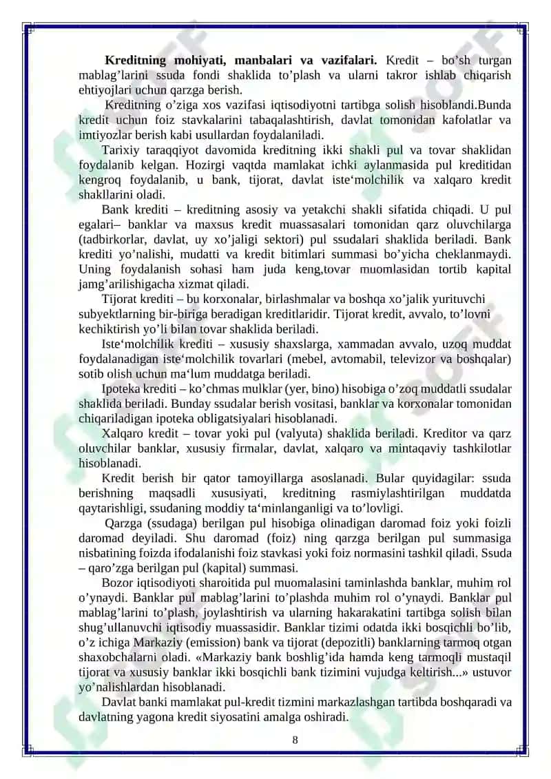 Pul muomalasi va uning amal qilish qonuniyatlari 8