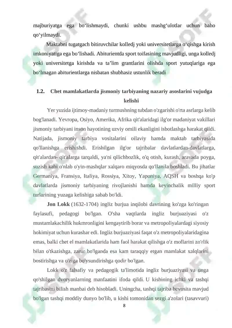 XORIJIY MAMALAKATLARDA JISMONIY TARBIYA VA SPORT ISHLARINI BOSHQARISHNING O`ZIGA XOS XUSUSIYATLARI 8
