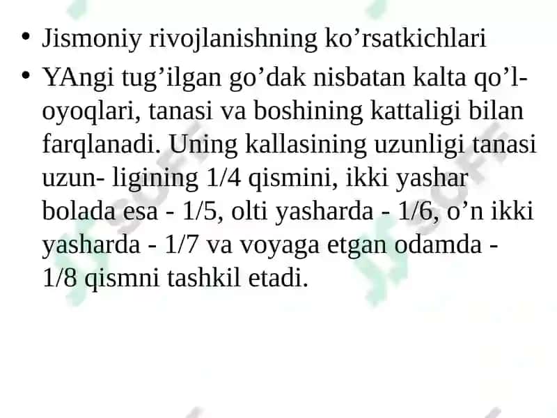 O’sish va rivojlanishning umumiy qonuniyatlari 8