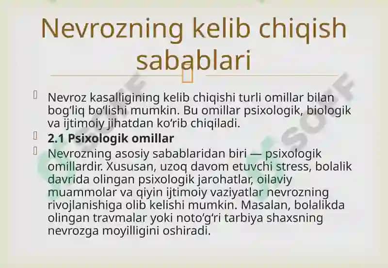 Nevrozkasalligining kelib chiqish sabablari va asoratlari 8