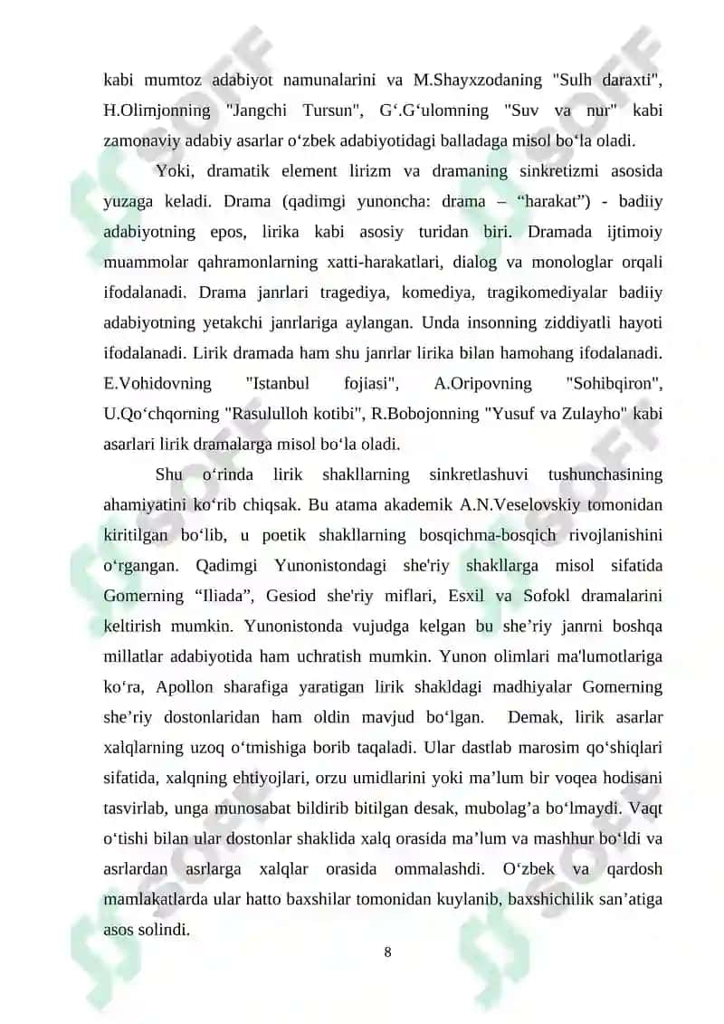 Xalq dostonlarining sinkretik xususiyatlari va baxshichilik maktablari 8