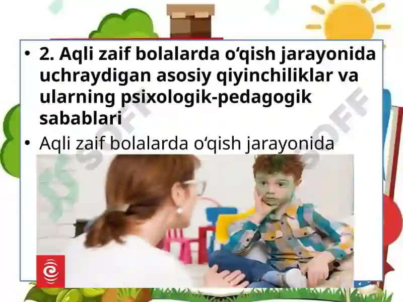AQLI ZAIF BOLALARDA O'QISH KO'NIKMALARINI KORREKSIYA QILISH 8