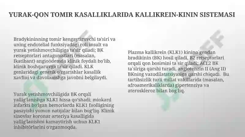 Kallikrein-kinin tizimi, klinik ahamiyati 8