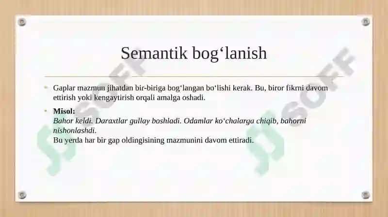 Gaplarning zanjirli bog‘lanishi 8