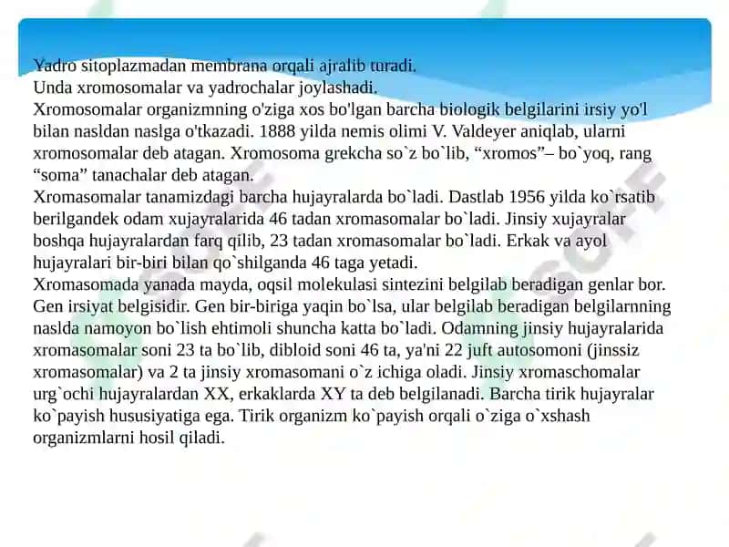 Ma’ruza. Kirish. Osish va rivojlanishning umumiy qonuniyatlari. Organizm va muhit 8