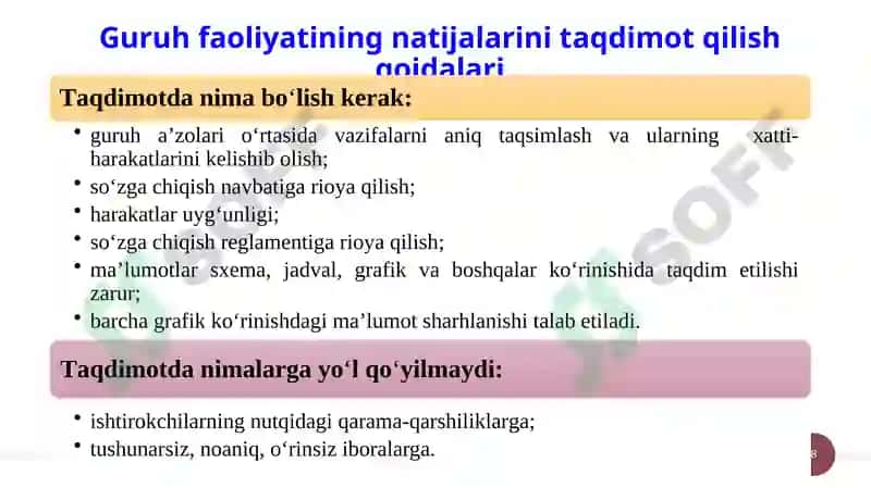 BIRINCHIKURS MAKTABI TRENINGI 8