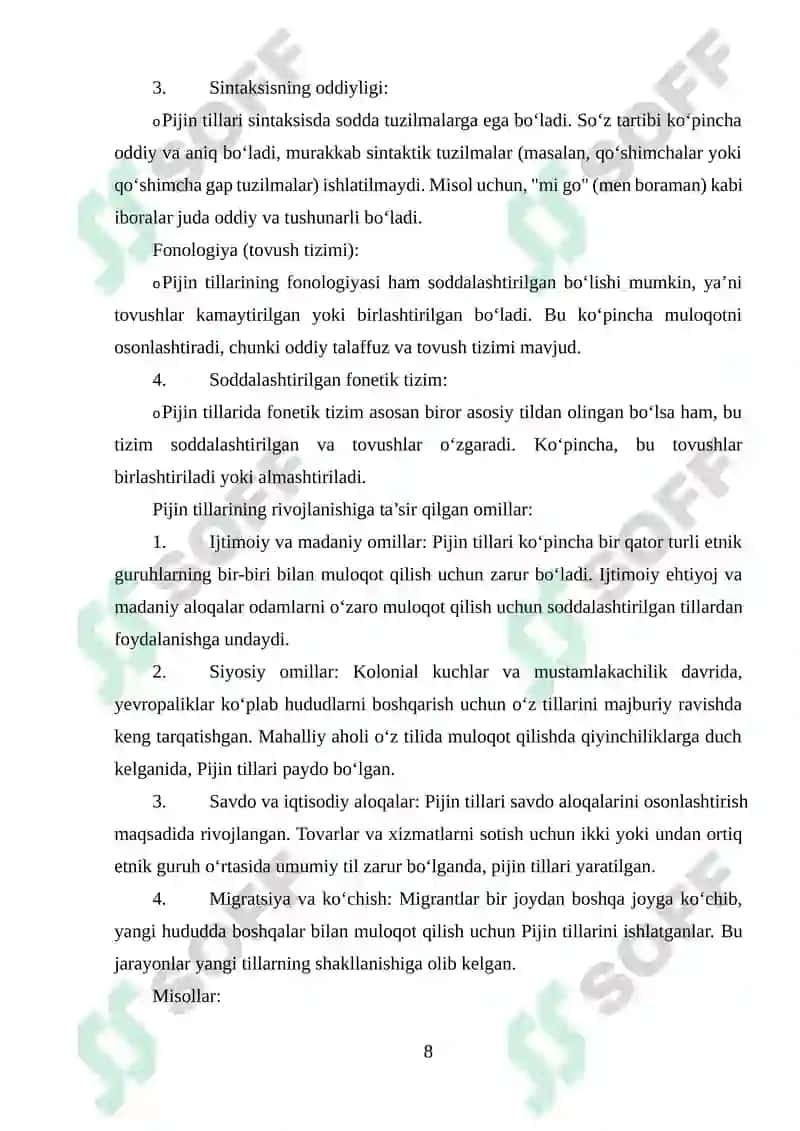 KREOL VA PIJIN TILLARI 8