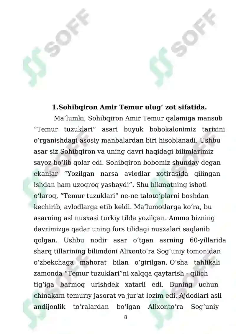 Shaxs tarbiyasida Amir Temur oʻgitlaridan faydalanish 8