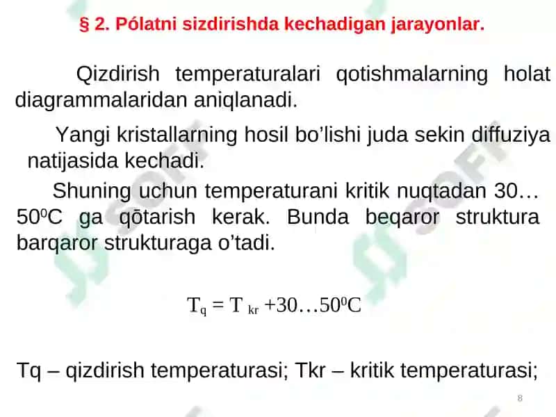 Mеtallarni tеrmik ishlash 8