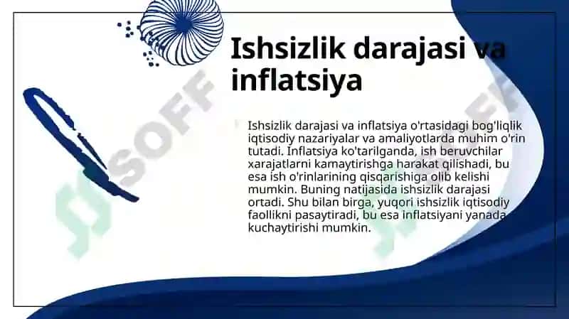 Infulyatsiya va ishsizlik òrtasidagi bogliqlikni tahlil qilish 8