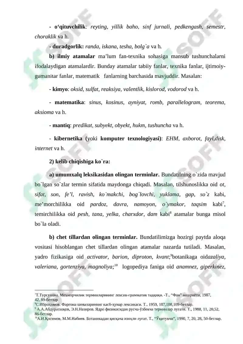 Qo`llanish doirasi chegaralanmagan leksika (so`zlar) 8