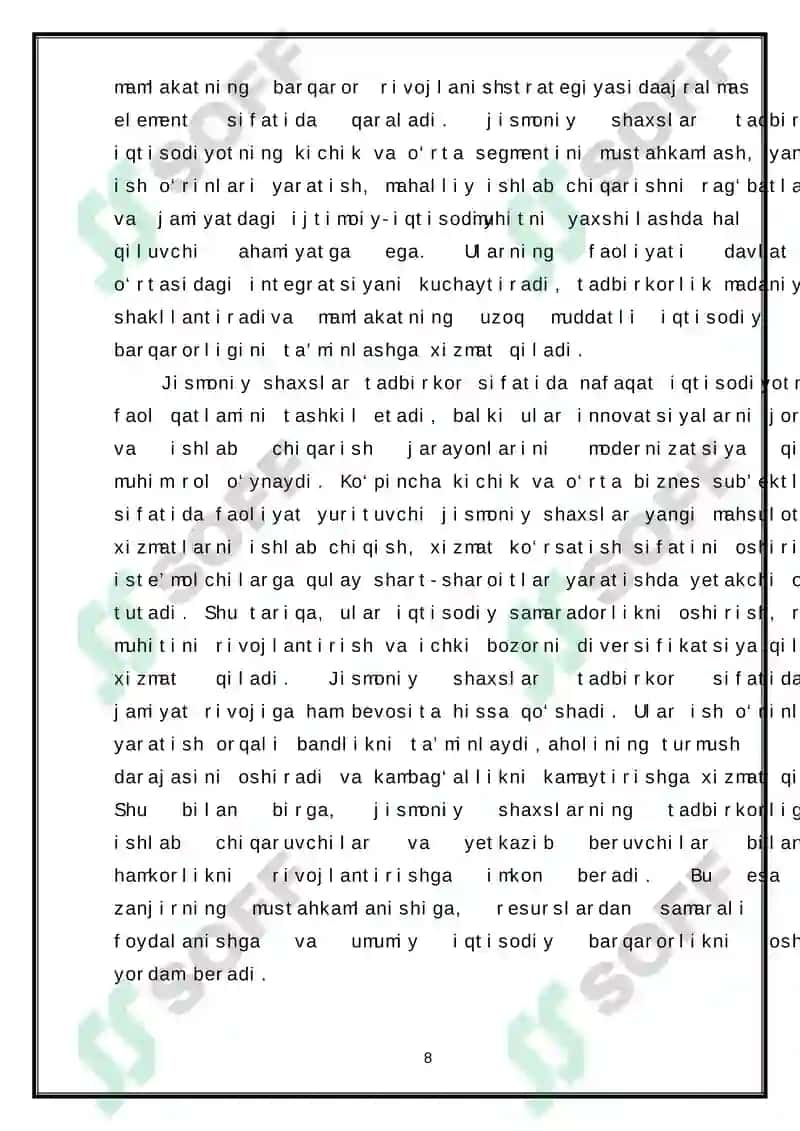 Tadbirkorlik Faoliyati bilan Shug'ullanuvchi Jismoniy Shaxslarni Soliqqa Tortish 8