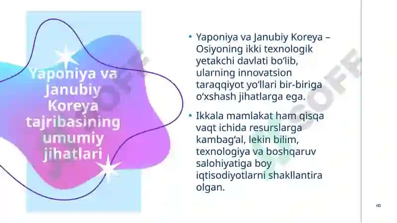 Milliy innovatsion tizimlar rivojlanishining xorijiy tajribalari 8