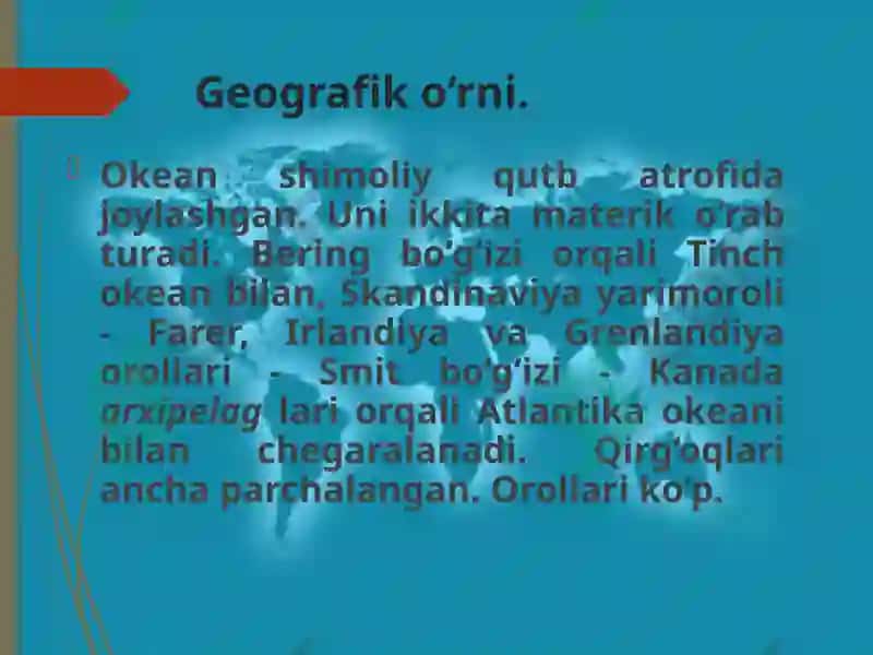 7-sinf Geografiya fanidan Shimoliy Muzokeani 8