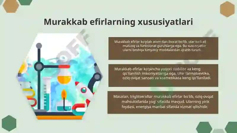 Oddiy efirlar va murakkab efirlar 8