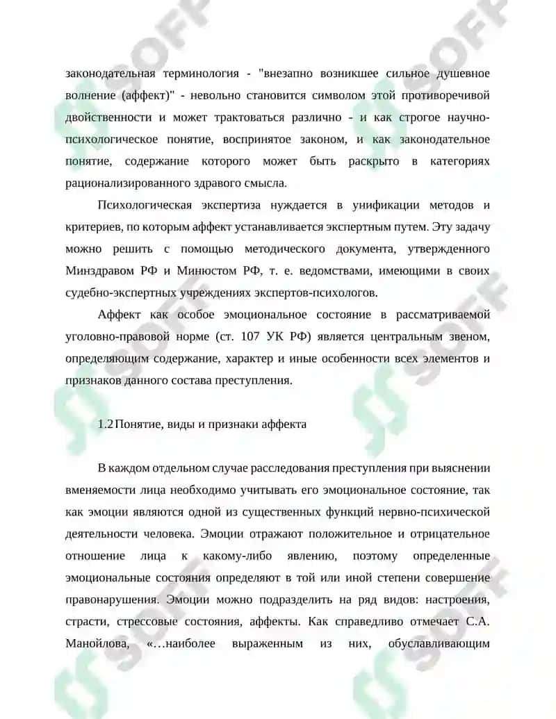 Аффект и его уголовно-правовое значение 8
