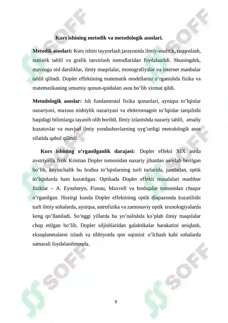 OPTIKADA DOPLER EFFEKTI VA UNING QO’LLANILISHI 8