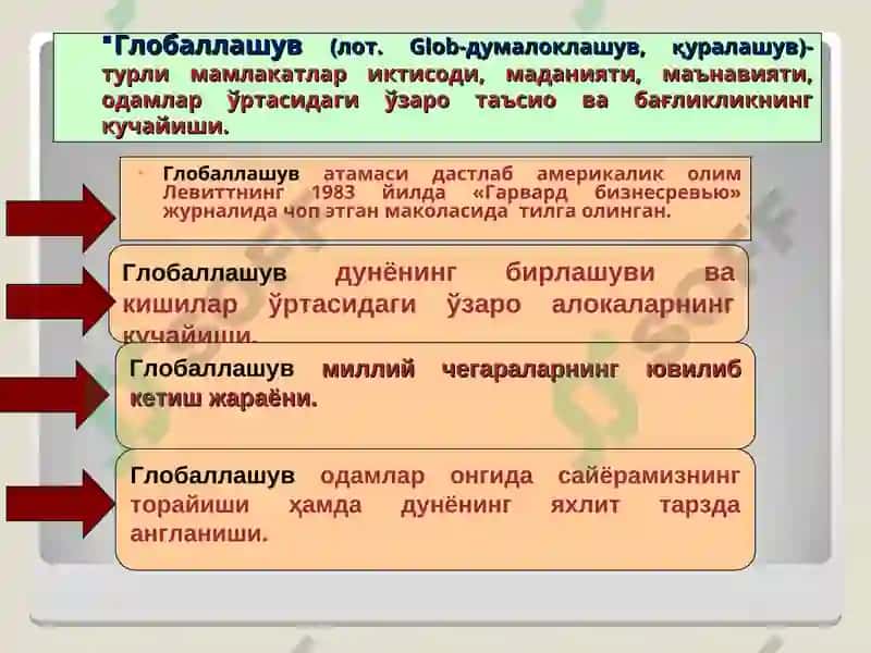"Глобаллашув ва глобал муаммоларнинг фалсафий жиҳатлари." 8