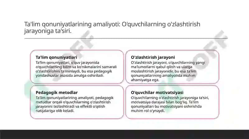 Ta'lim qonuniyatlari va tamoyillari 8
