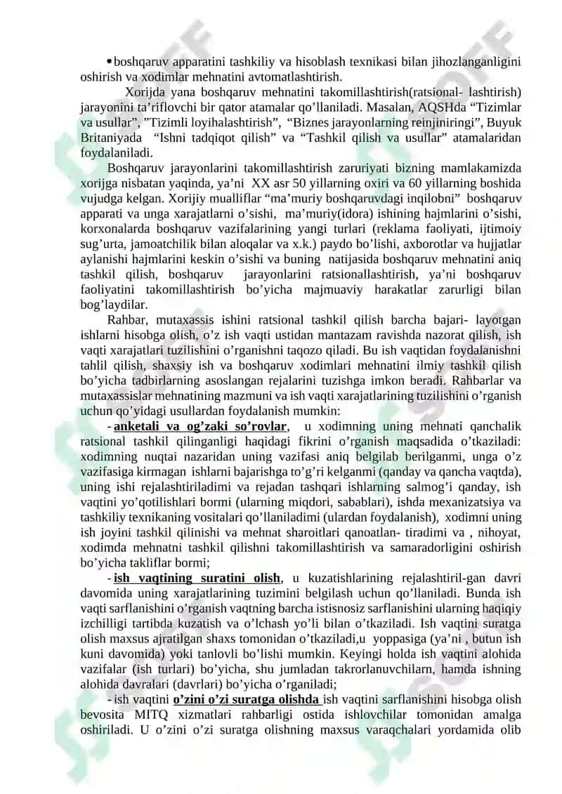 BOSHQARUV MEHNATINI TASHKIL QILISH 8