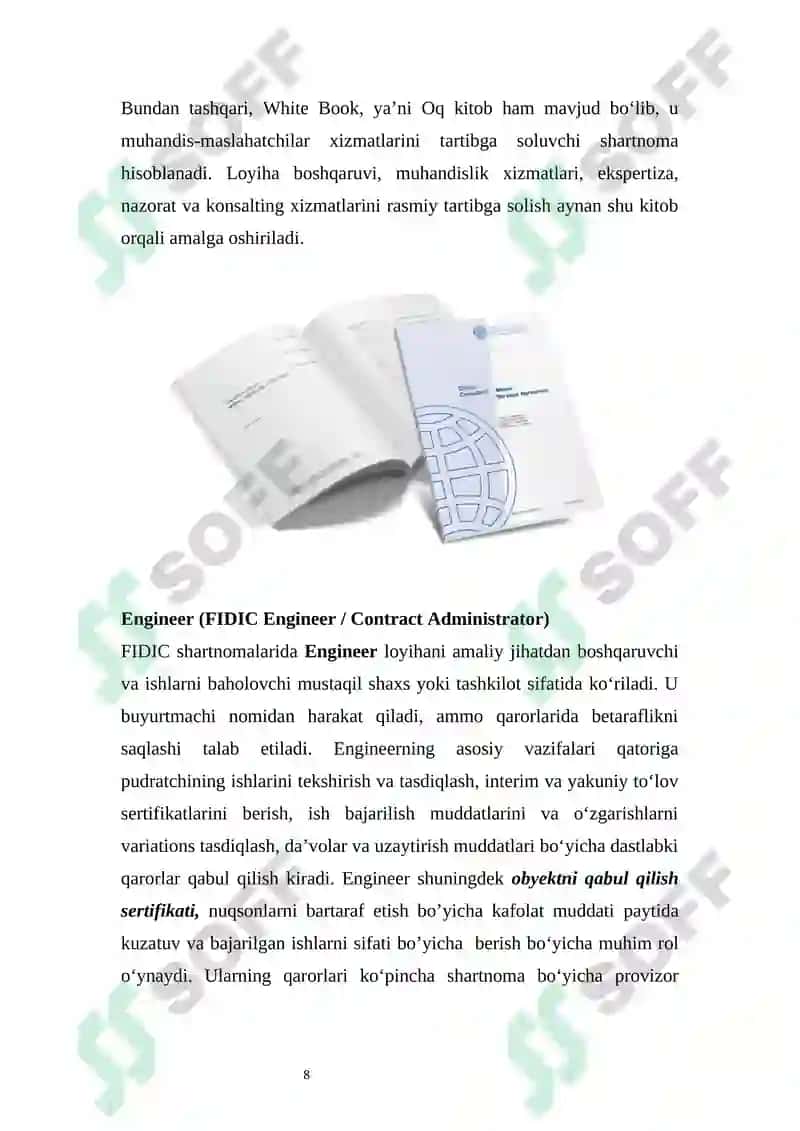 FIDIC qoidalariga muvofiq mustaqil tashkilotlar 8