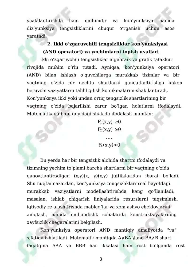 Ikki O'zgaruvchili Tengsizliklar 8