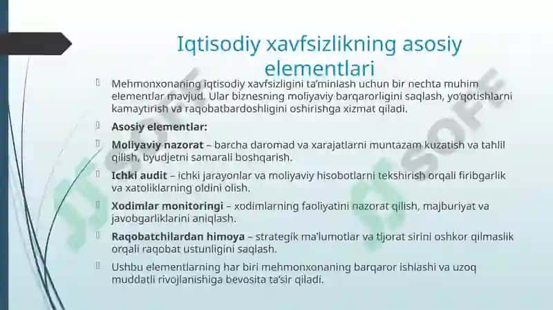 Mehmonxona iqtisodiy xavfsizligi va tijorat siri 8
