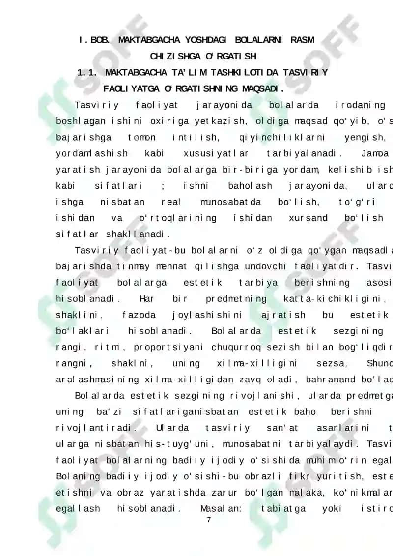 MAKTABGACHA YOSHDAGI BOLALARNI RASM CHIZISHGA OʻRGATISH 8