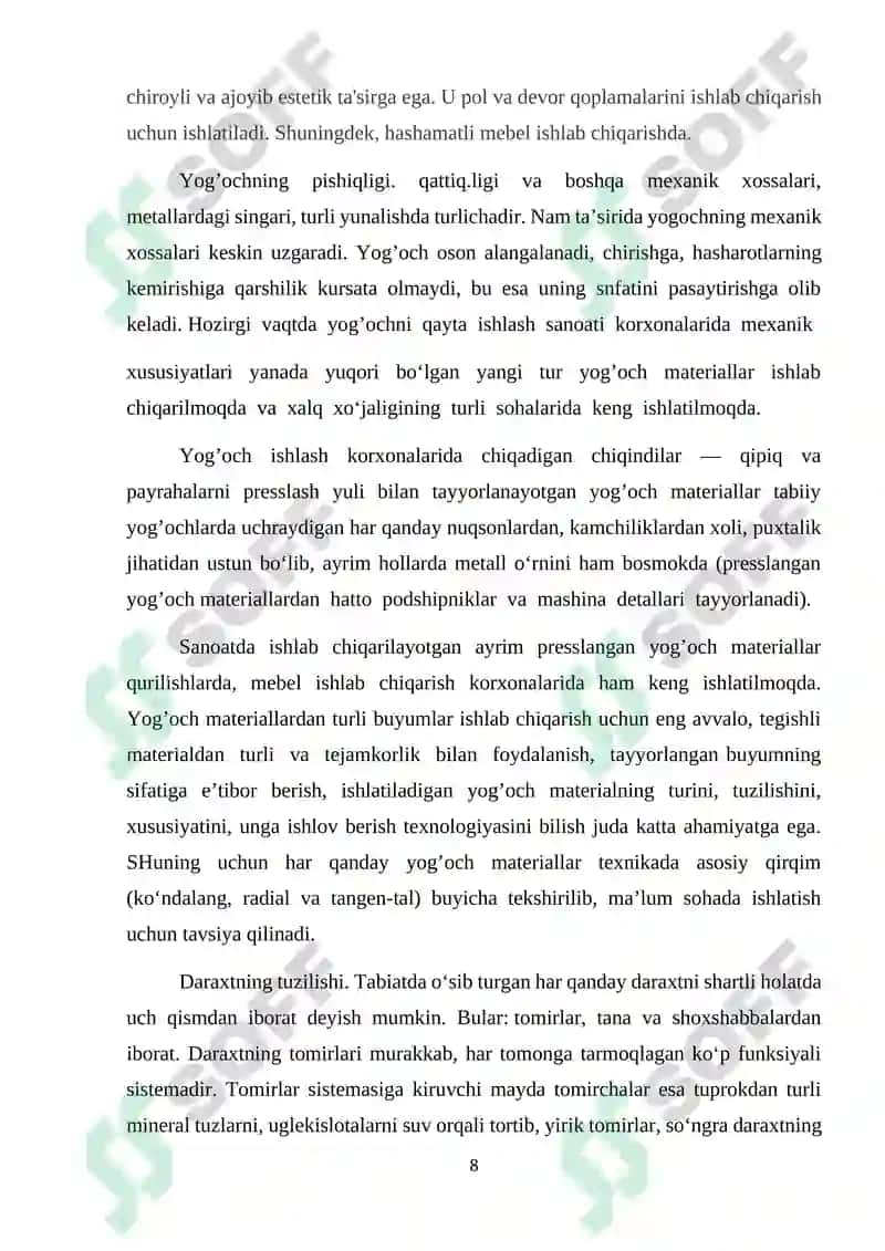 YOGOCH XOMASHYONING MUSTAHKAMLIGI QATTIQLIGI QAYISHQOQLIGI PLASTIKLIGI MORTLIGI VA SIFATIGA QOYILADIGAN TALABLARNI O`RGANISH 8